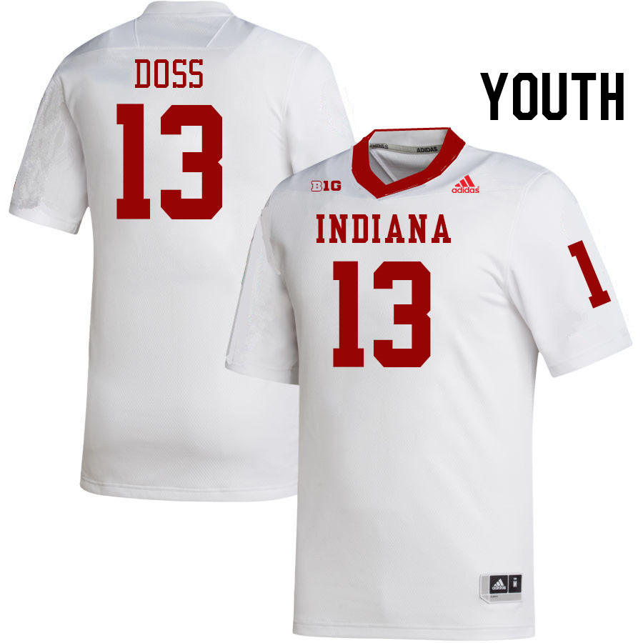 Youth #13 Cedarius Doss Indiana Hoosiers College Football Jerseys Stitched-White